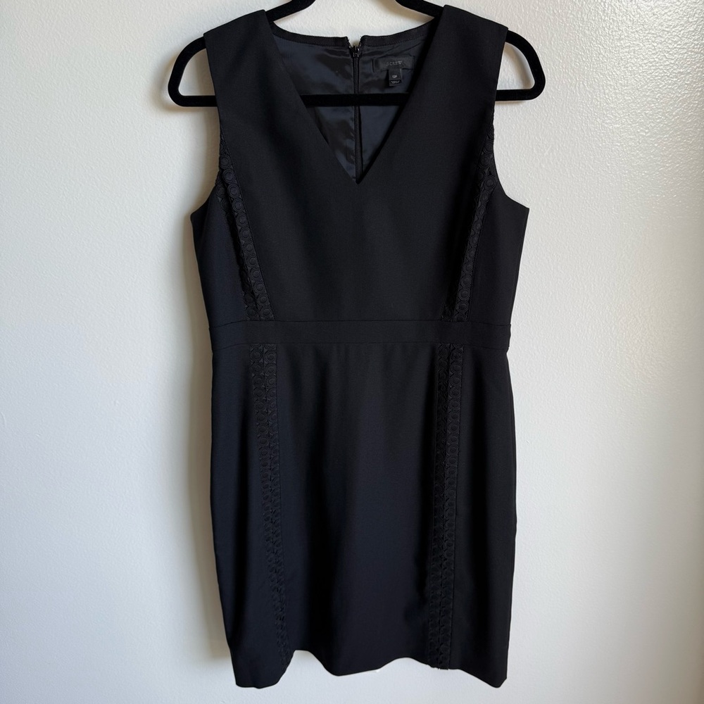 J. Crew Elegant Black Sleeveless 100% Wool Dress, Professional, Formal, 12P